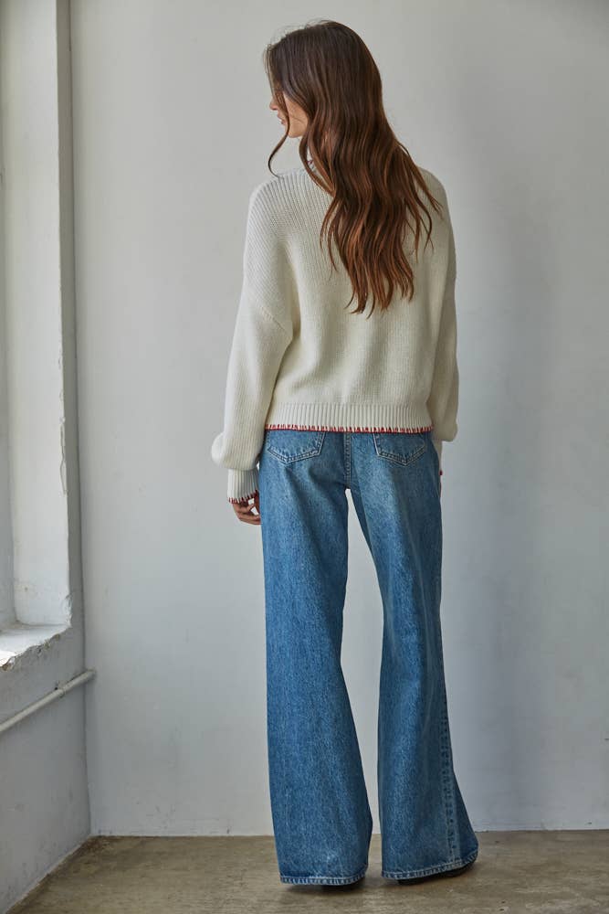 By Together | American Flag Knit Sweater Pullover