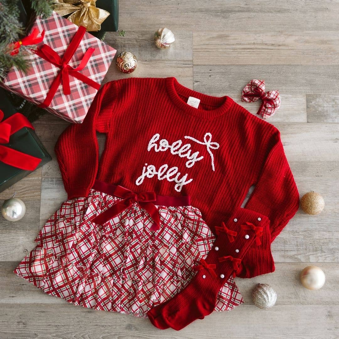 Holly Jolly Bow Christmas Knit Sweater