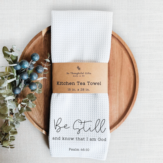 Scripture Dish Towel - Psalm 46:10 | Kitchen Towel