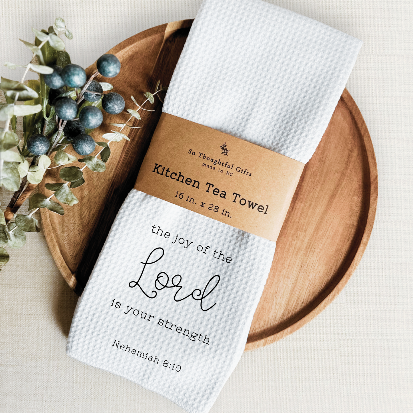 Scripture Dish Towel - Nehemiah 8:10 | Kitchen Towel