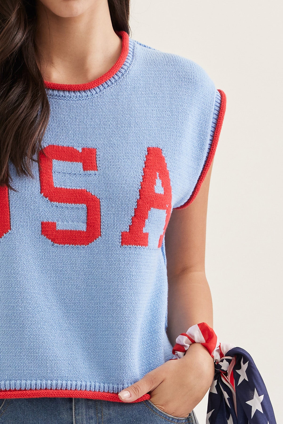 entro | USA Cap Sleeve Top Sweater