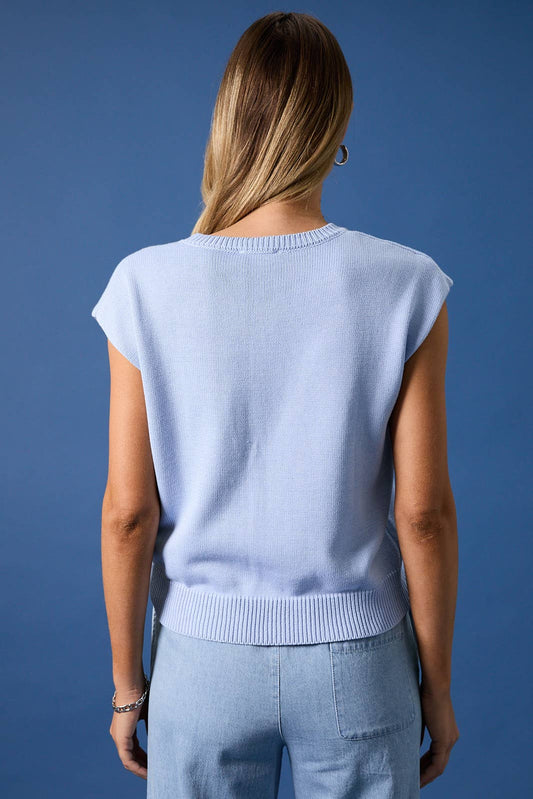 Sunday Edition | Round Neck Wide Shoulder USA Flag Sweater