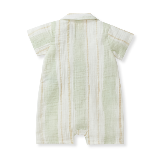 Burt's Bees | Baby Pacific Stripe Baby Boy Romper
