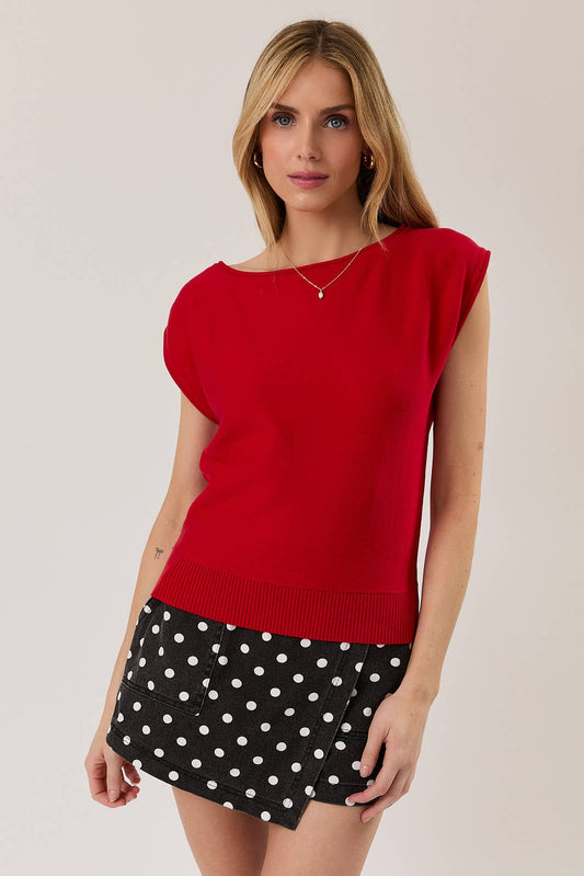 Sunday Edition | Boat Neck Wide Shoulder Knit Top