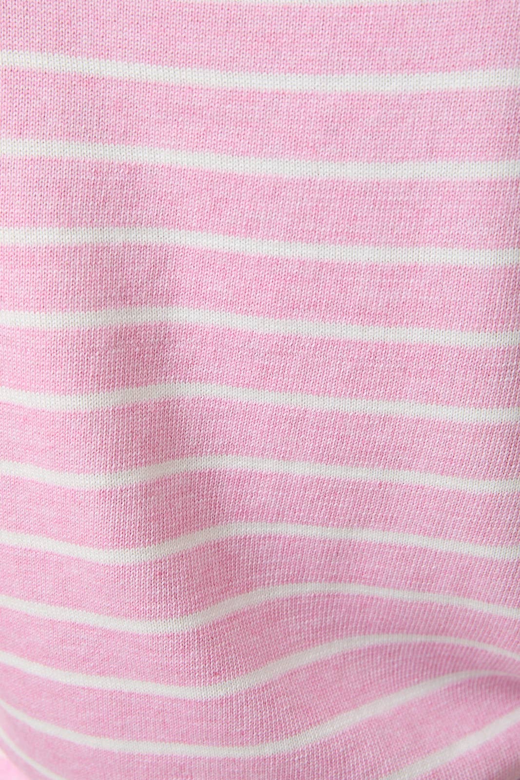 Sunday Edition | Half Sleeve Crew Neck Puff Striped Sweater Top Pink