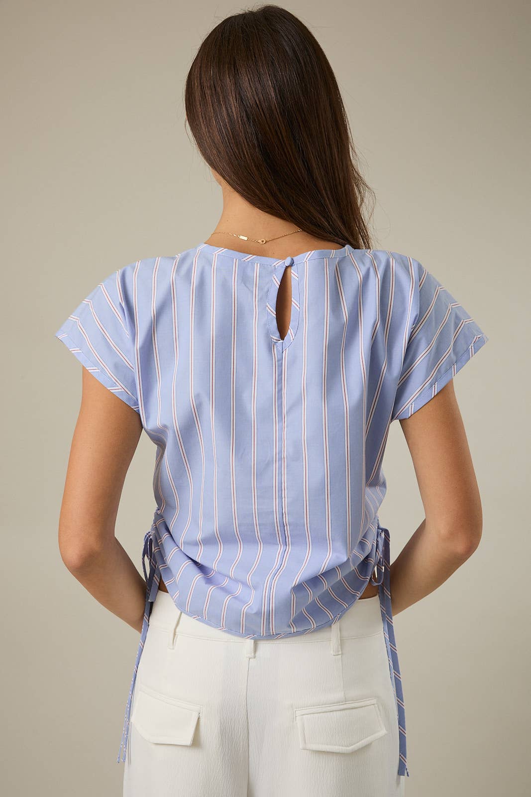 Sunday Edition | Short Sleeve Boxy Top with Side Ties