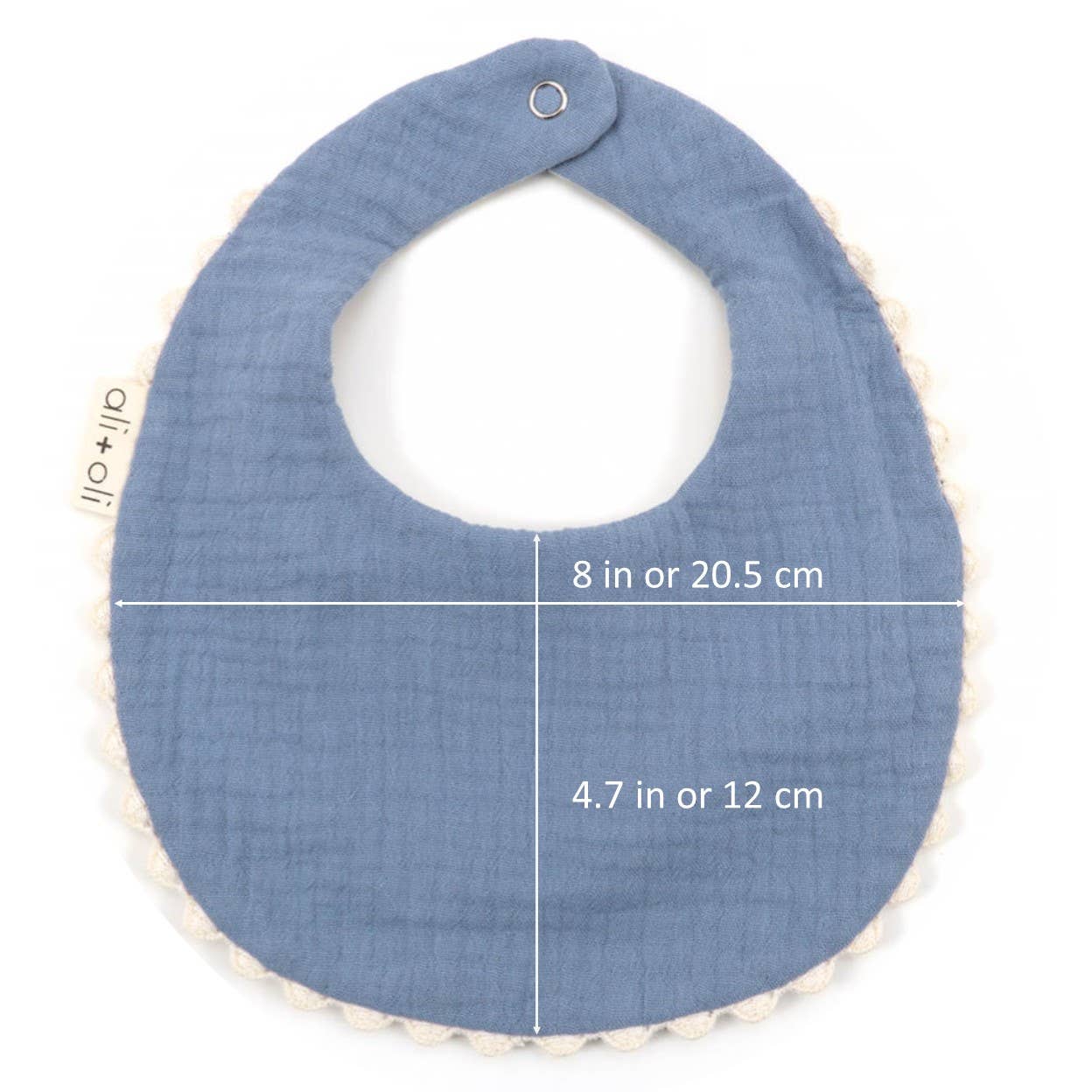 ali+oli | Reversible Muslin Cotton Baby Bib – Double Sided (Blue / Floral)