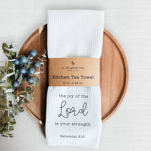 Scripture Dish Towel - Nehemiah 8:10 | Kitchen Towel