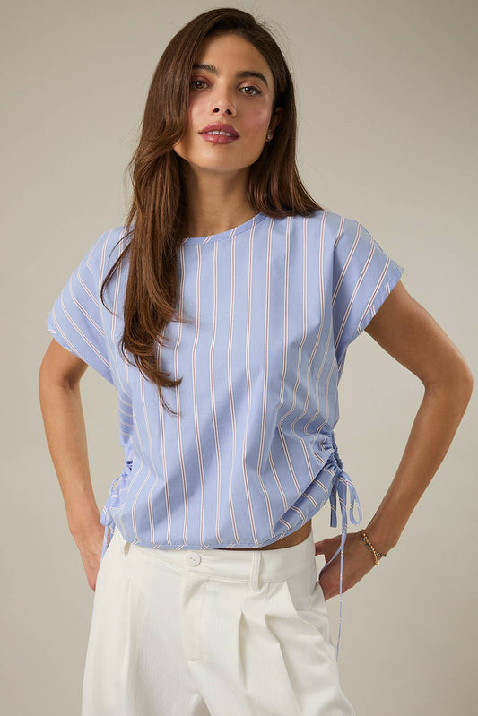 Sunday Edition | Short Sleeve Boxy Top with Side Ties