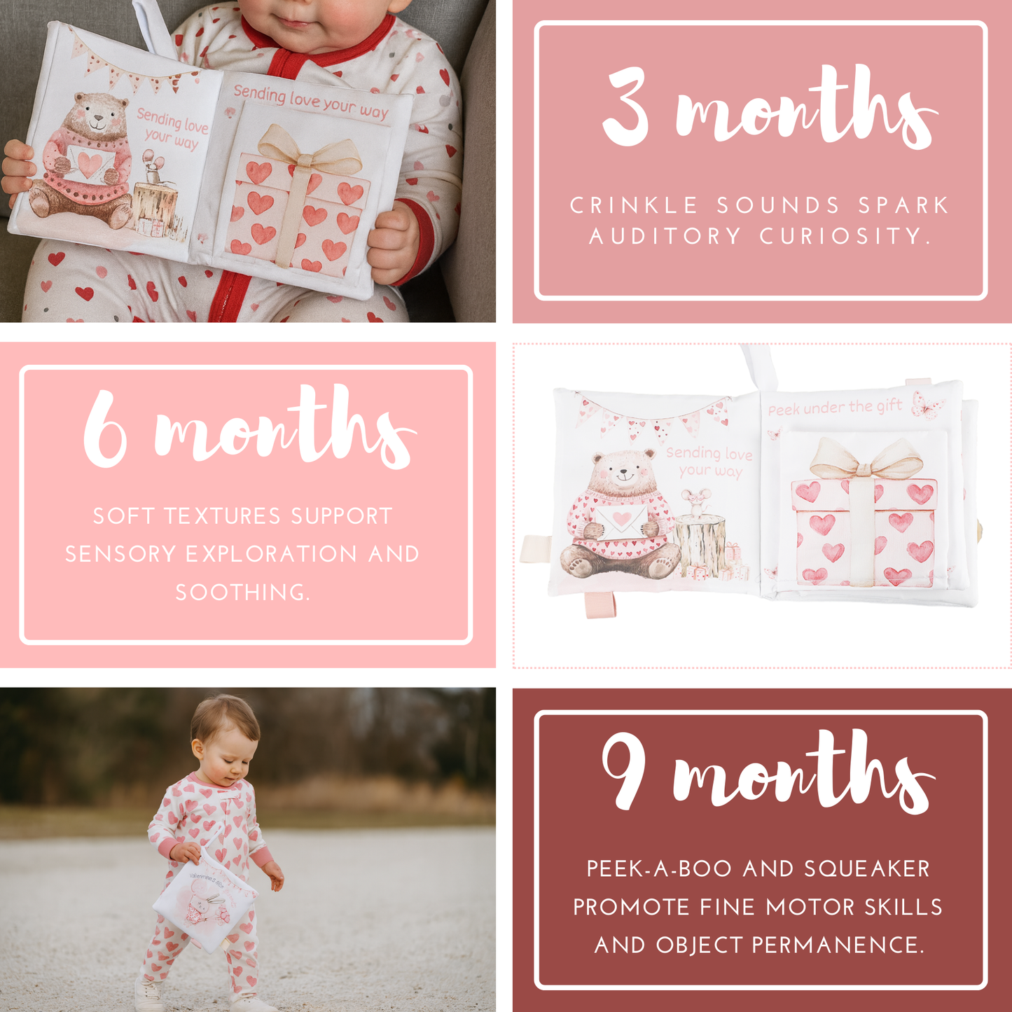 ali+oli | “Valentine’s Day Friends” Crinkle Cloth Baby Book