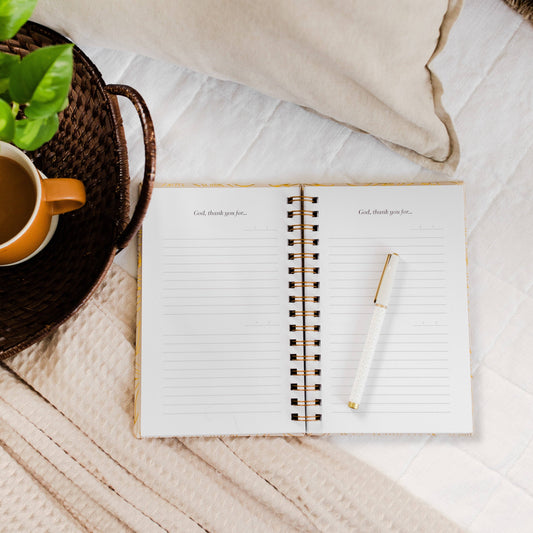 Every Day Praise Journal | Oatmeal Floral Spiral