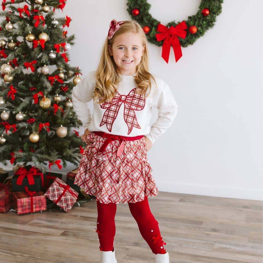 Christmas Plaid Bow Tiered Tutu - Kids Boutique Clothing