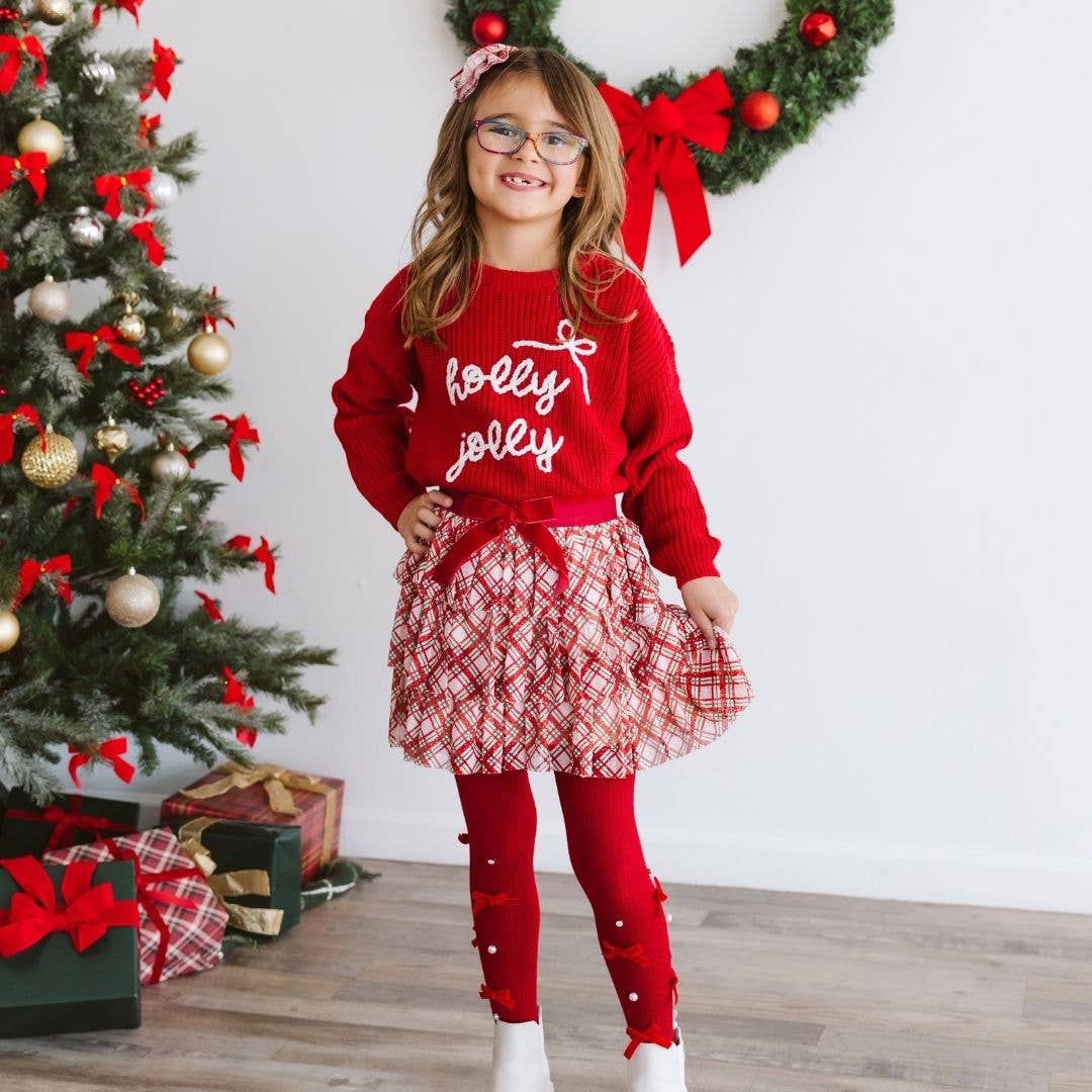Holly Jolly Bow Christmas Knit Sweater