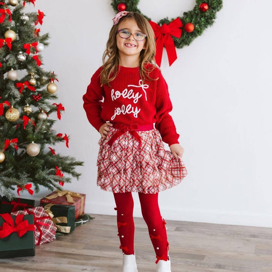 Christmas Plaid Bow Tiered Tutu - Kids Boutique Clothing