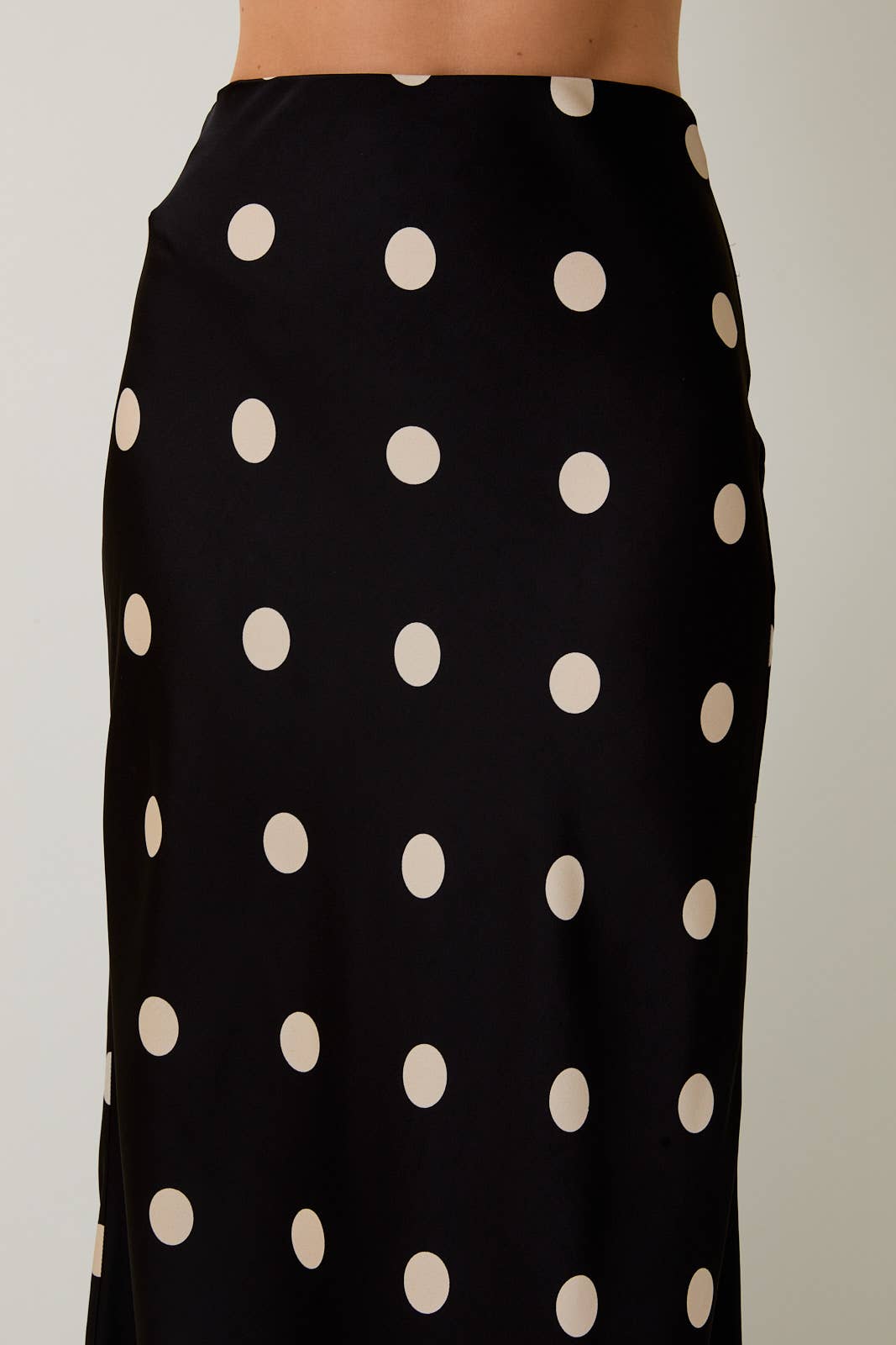 Sunday Edition Satin Midi Skirt in Polka Dot