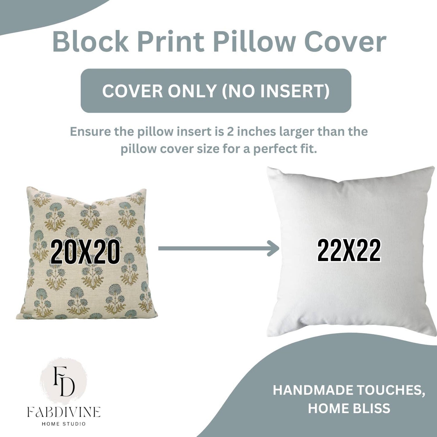 Boho Decor Block Print Linen Blend Pillow - Rishi
