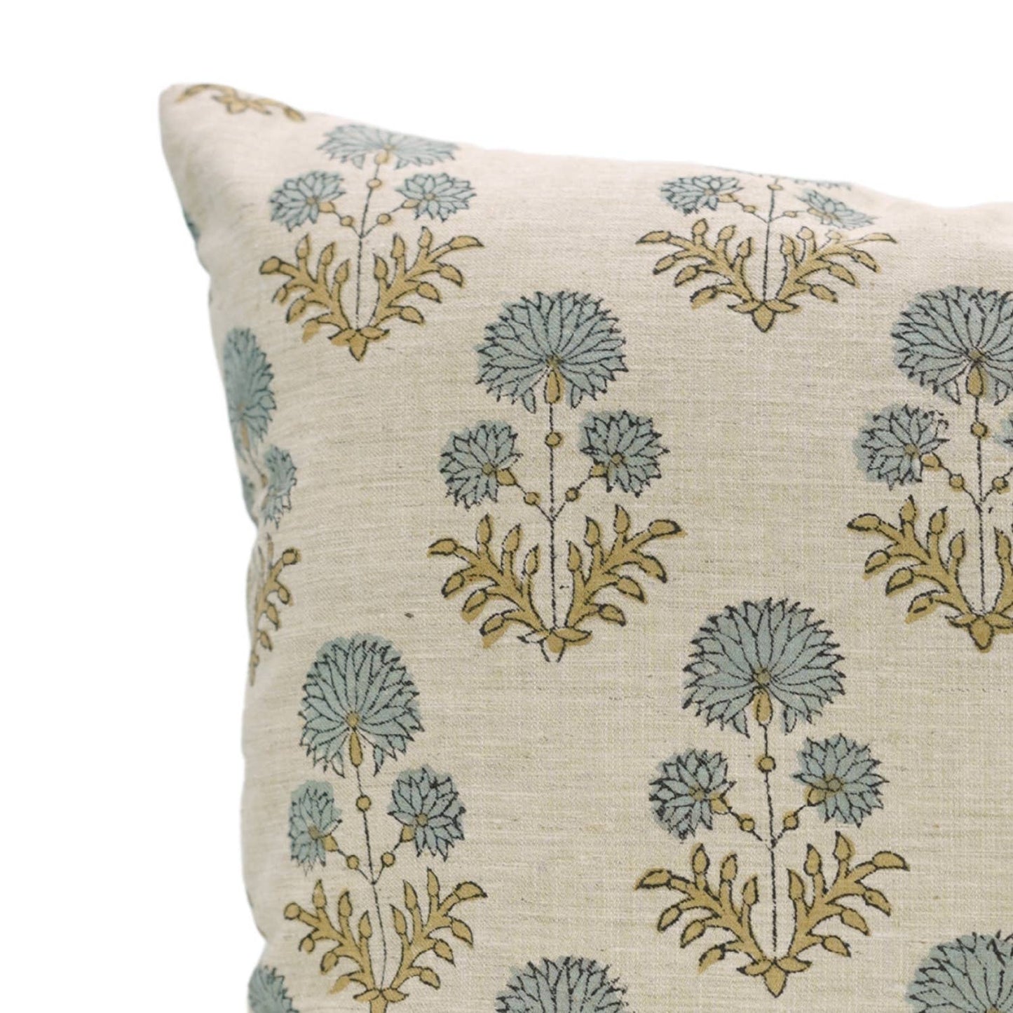 Boho Decor Block Print Linen Blend Pillow - Rishi