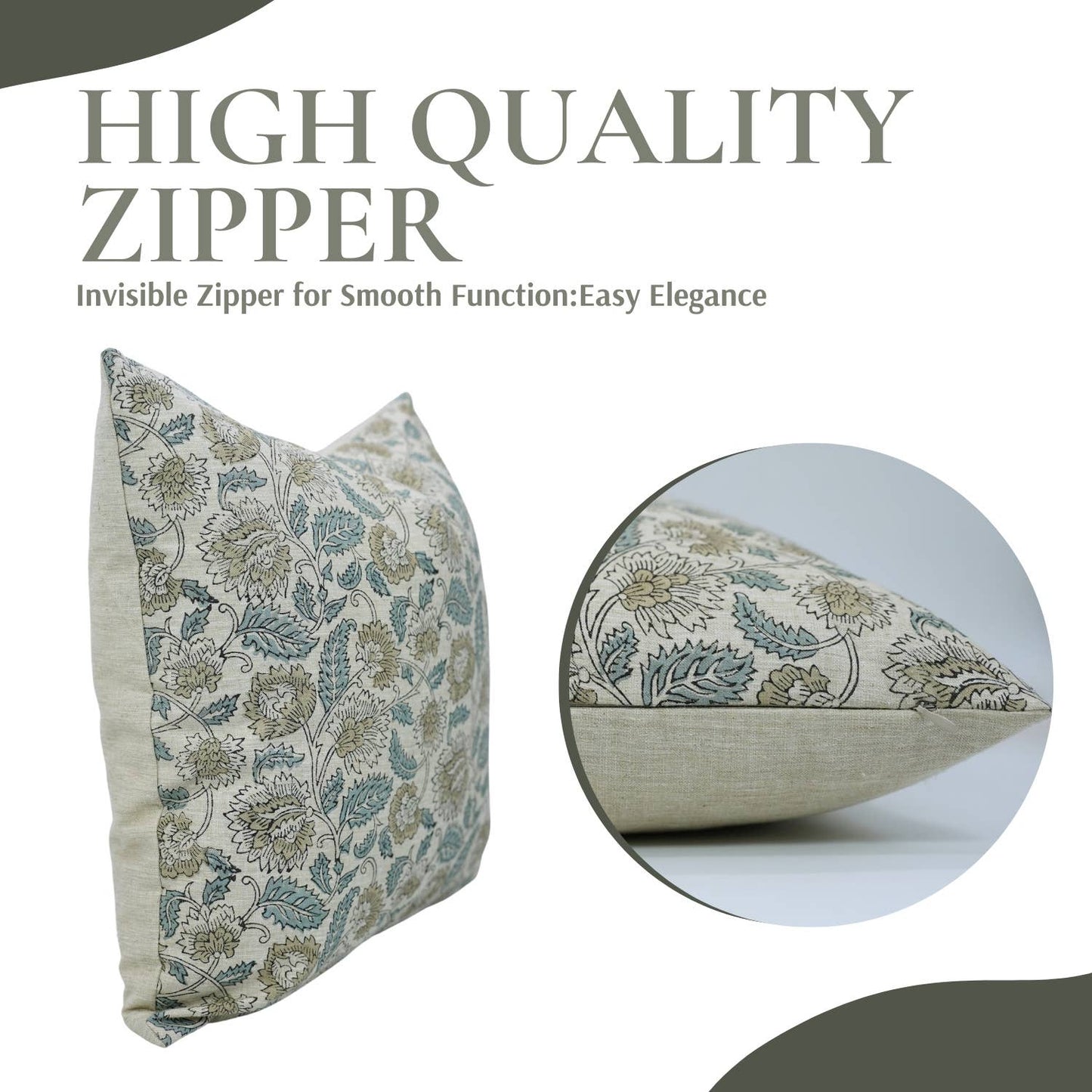 Fabdivine Boho Decor Block Linen Blend Pillow - Mandakini