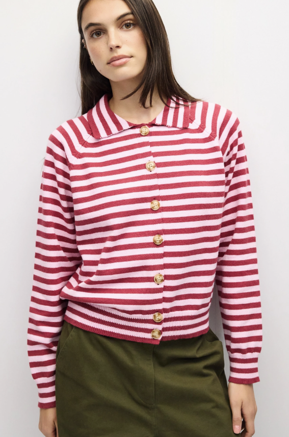 all:row | The Angelica Cardigan Berry/Pink