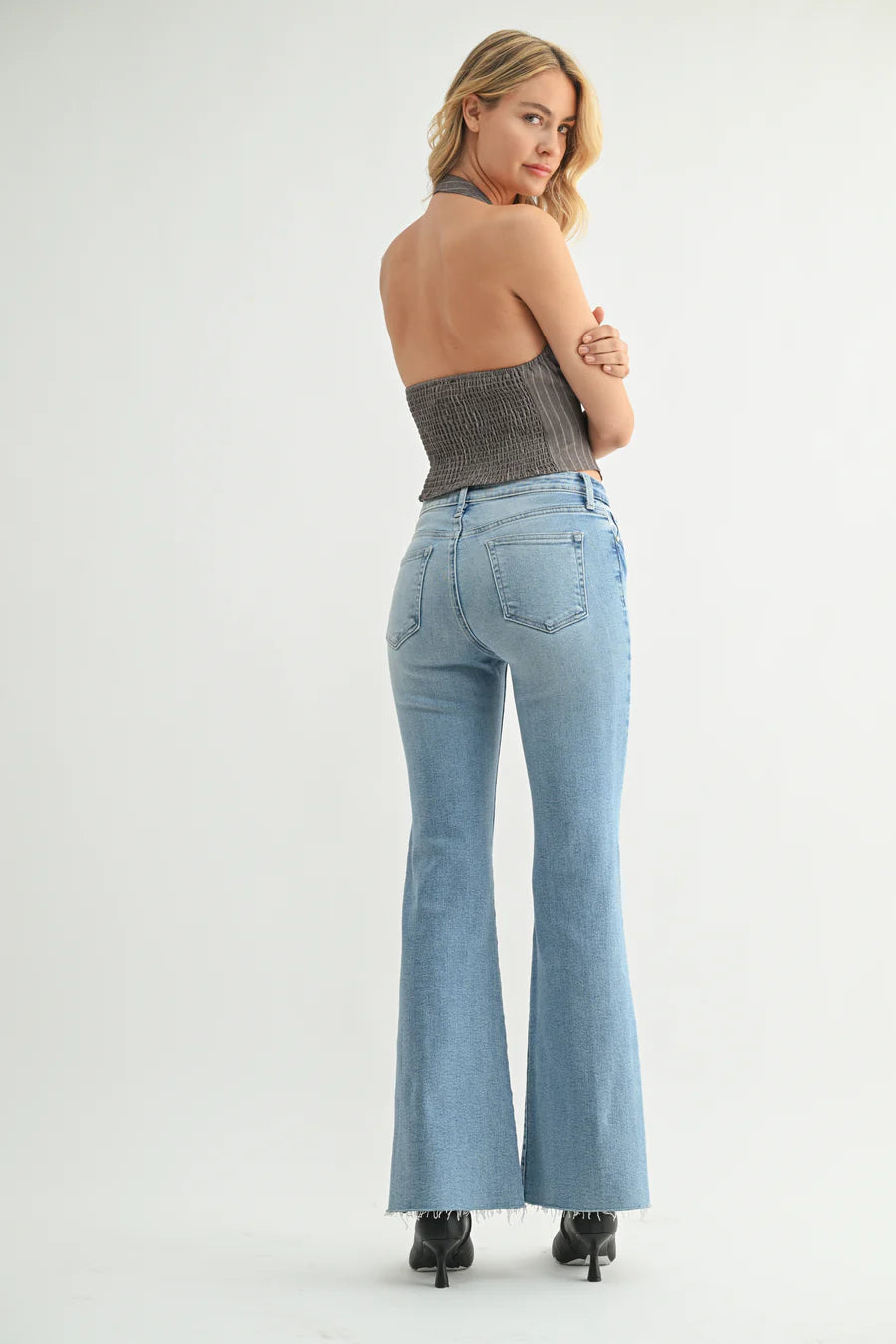 Just Black Denim | Mid-Rise Straight Bootcut (BP447J)