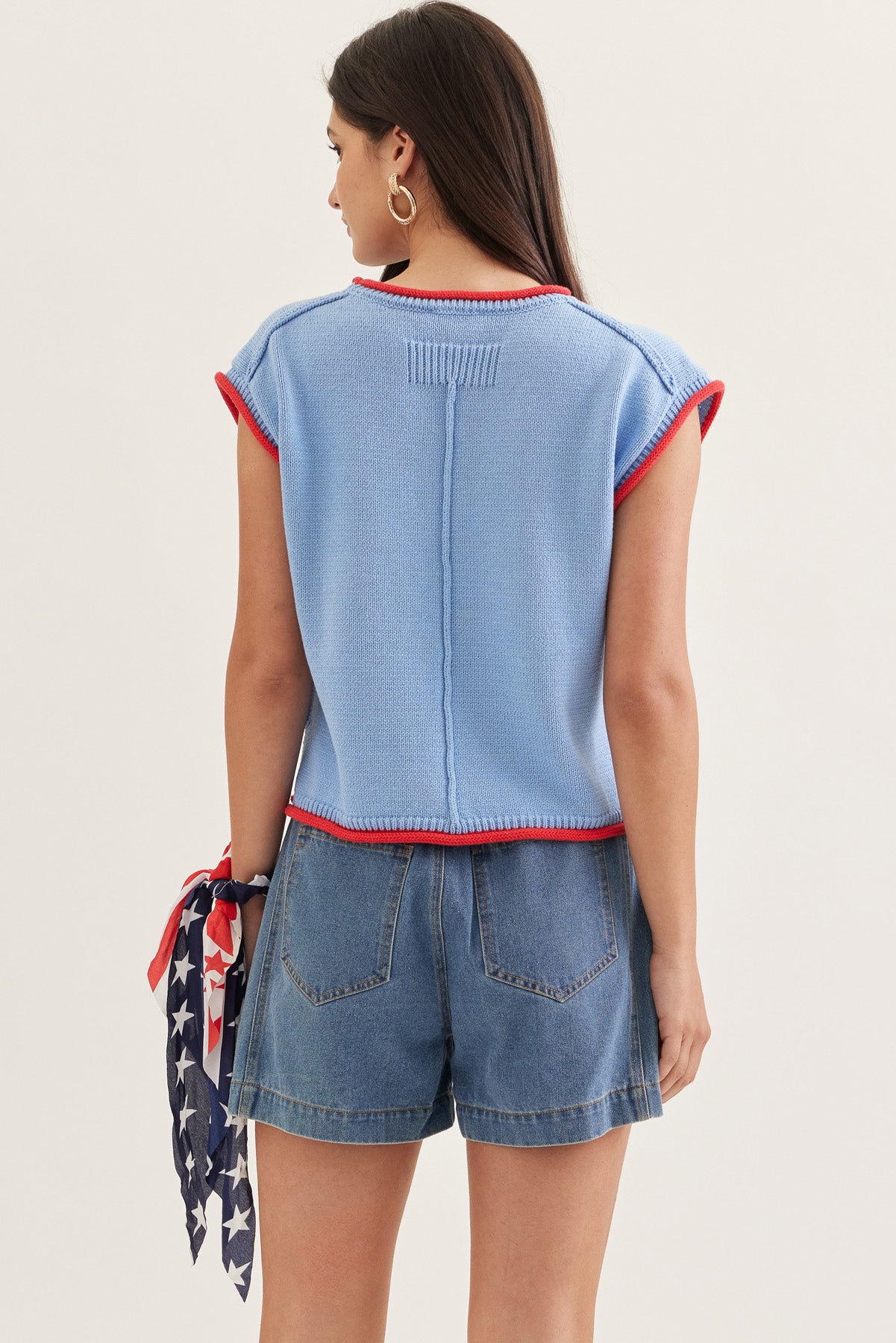 entro | USA Cap Sleeve Top Sweater
