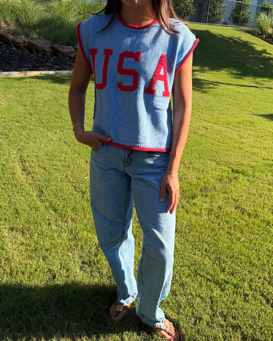 entro | USA Cap Sleeve Top Sweater