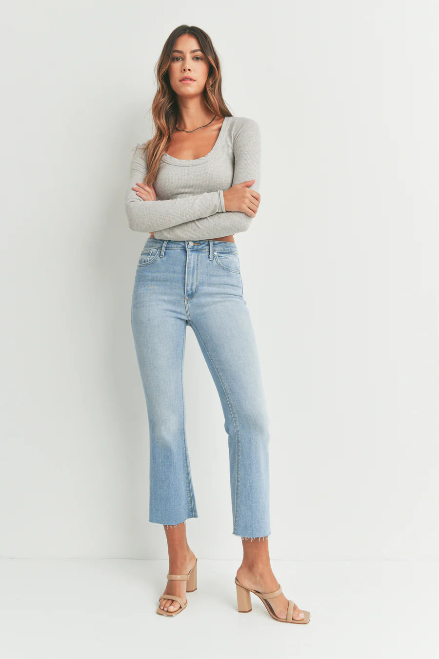 Just Black Denim | High Rise Crop Flare BP370J