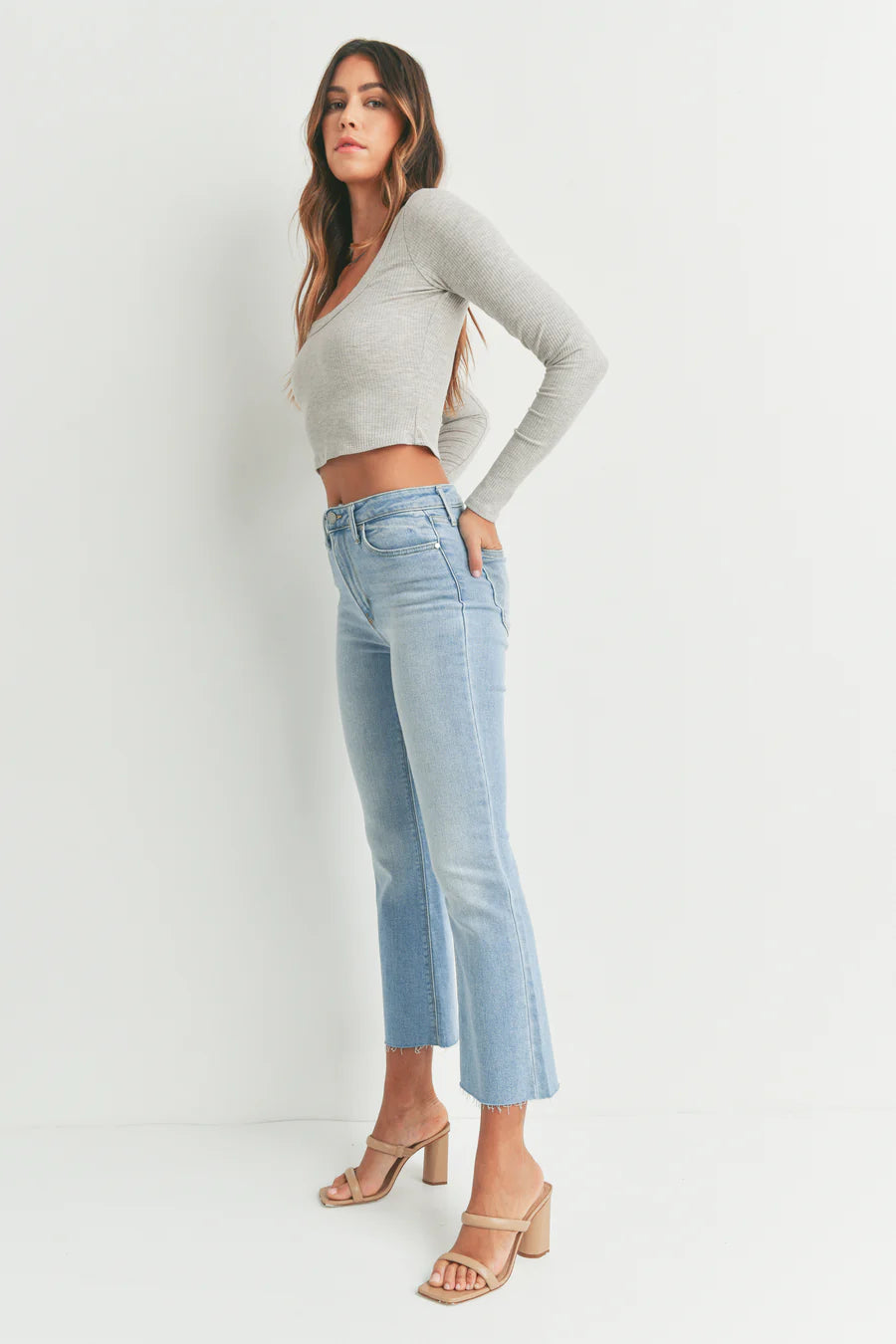 Just Black Denim | High Rise Crop Flare BP370J