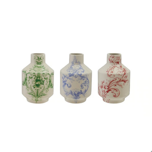 Hazel Mazel | Stoneware Vase with Floral Design