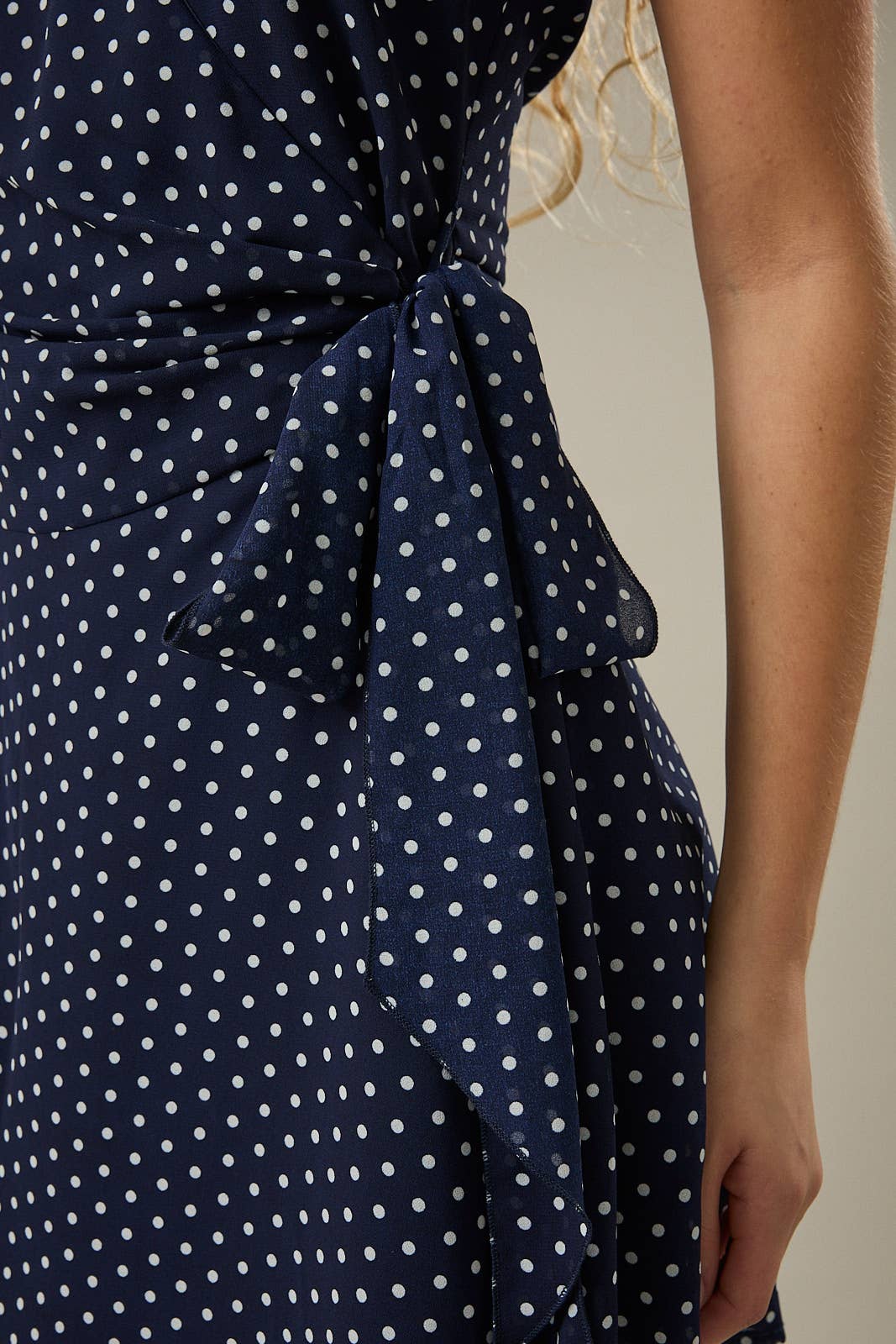 LE LIS | Polka Dot Wrap Mini Dress