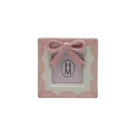 Hazel Mazel | Stoneware Photo Frame with 3D Bow 4x4