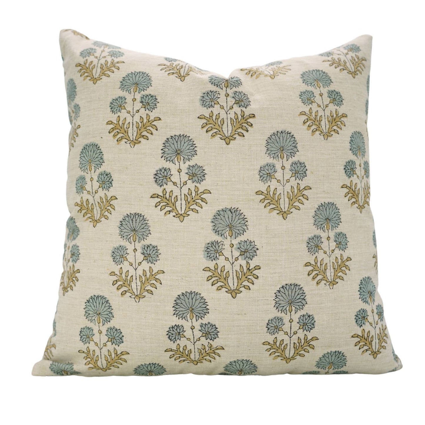 Boho Decor Block Print Linen Blend Pillow - Rishi