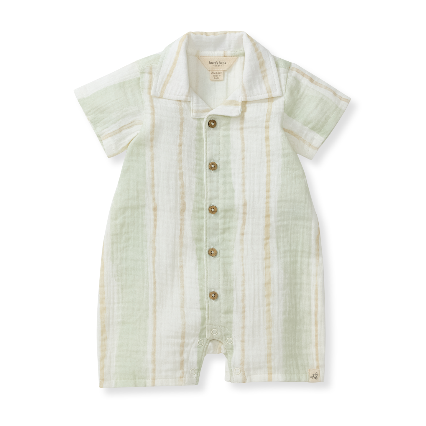 Burt's Bees | Baby Pacific Stripe Baby Boy Romper