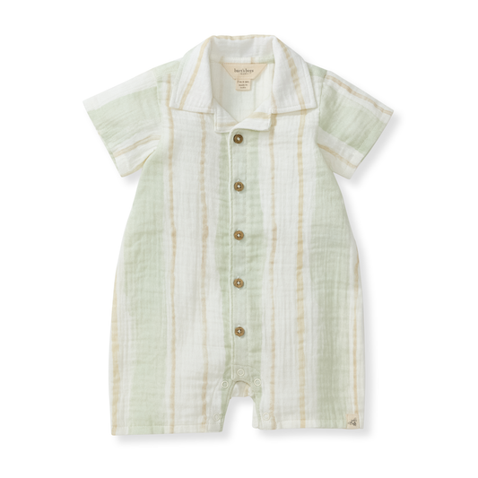 Burt's Bees | Baby Pacific Stripe Baby Boy Romper