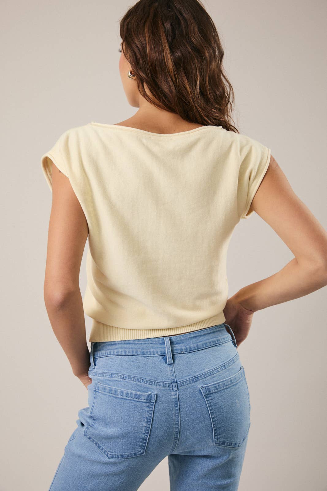 Sunday Edition | Boat Neck Wide Shoulder Knit Top