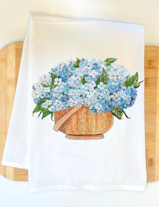 Hydrangea Basket Kitchen Towel