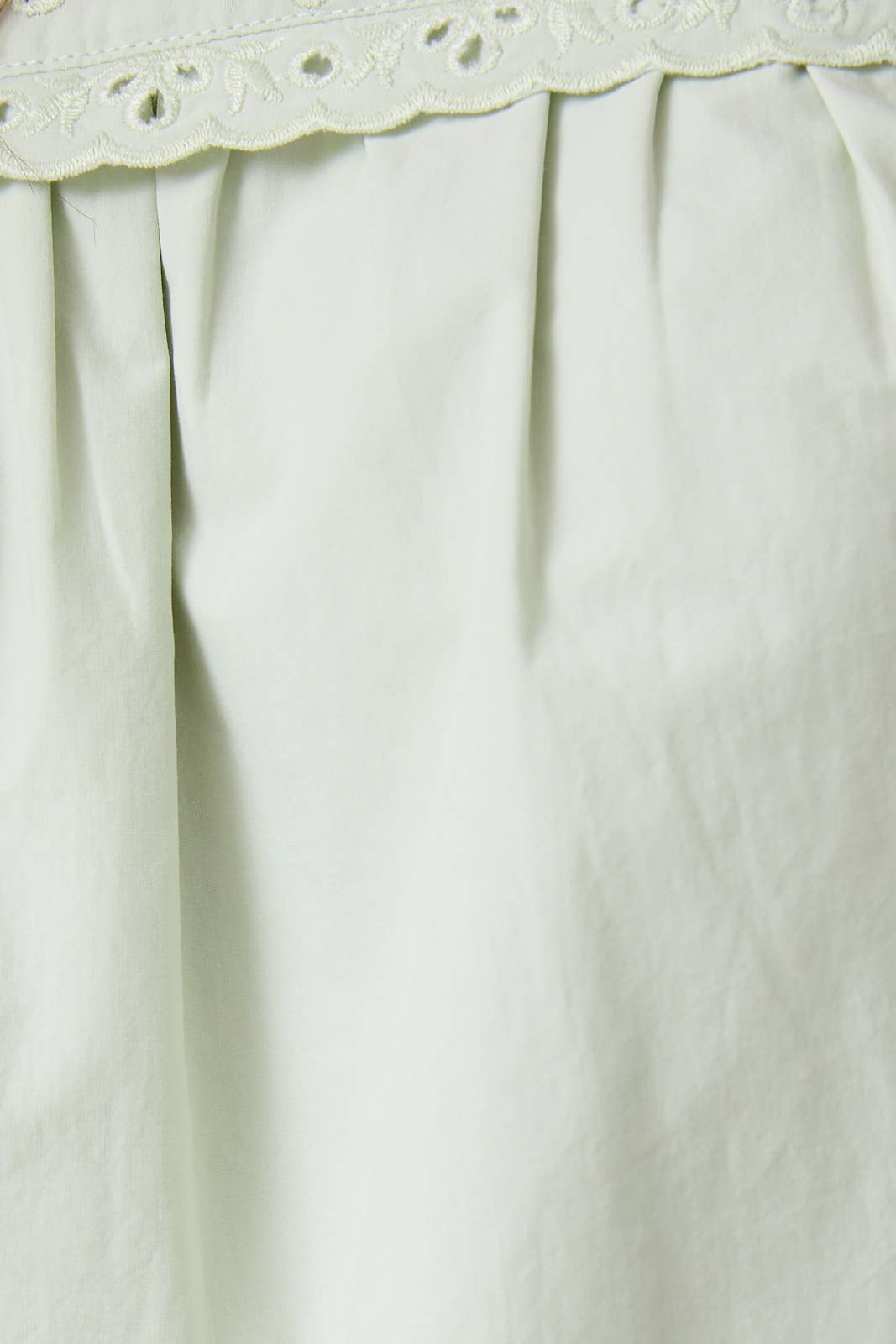 Sunday Edition | Square Neck Short Sleeve Eyelet Blouse – Light Sage