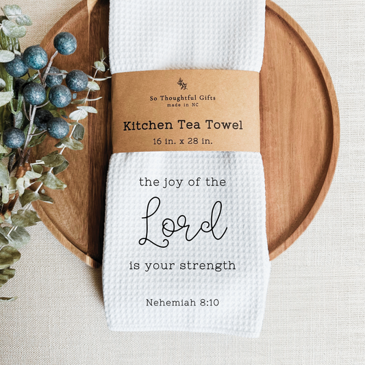 Scripture Dish Towel - Nehemiah 8:10 | Kitchen Towel