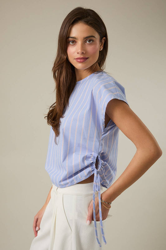 Sunday Edition | Short Sleeve Boxy Top with Side Ties