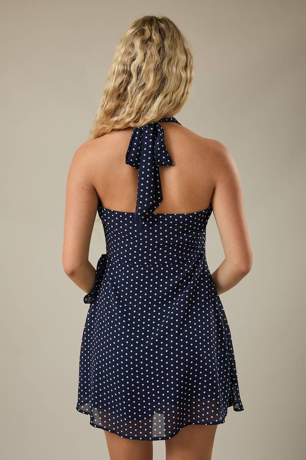 LE LIS | Polka Dot Wrap Mini Dress