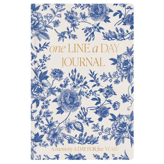 Blue Delft One Line A Day Fabric Journal - Stationery